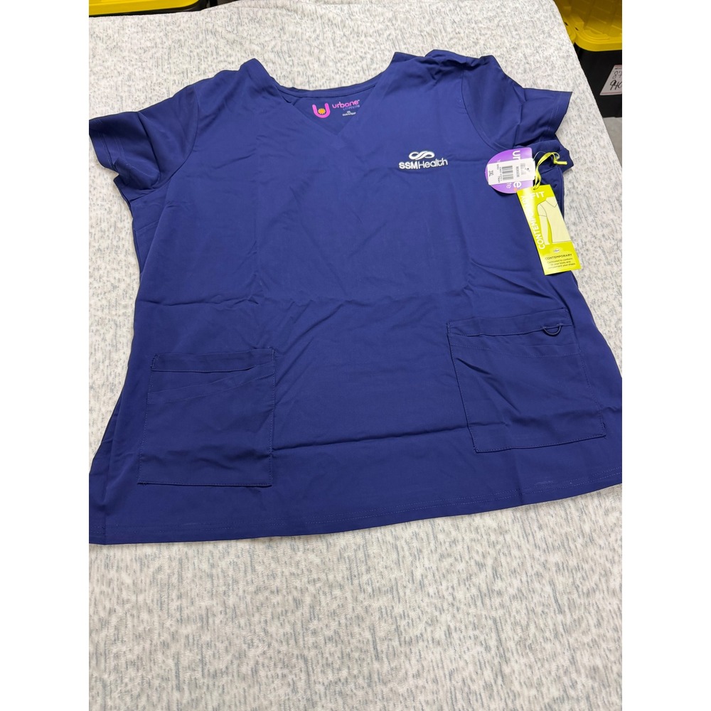 Urbane Ultimate SSM Health Scrub Top Womens 3XL Navy Blue VNeck Contemporary Fit